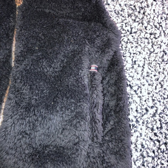 Navy Blue Tommy Hilfiger Fuzzy Vest - Picture 6 of 6